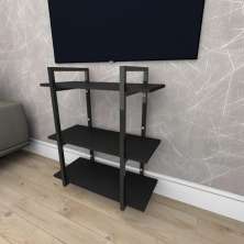 Rack estilo industrial aço cor preto prateleiras 30 cm cor preto modelo ind09prk