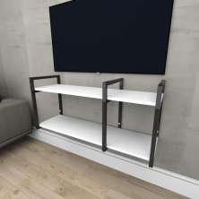 Rack estilo industrial aço cor preto prateleiras 30cm cor branca modelo ind21brk