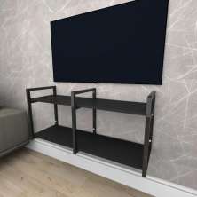 Rack estilo industrial aço cor preto prateleiras 30cm cor preto modelo ind22prk