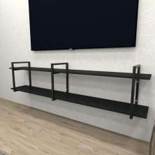 Rack industrial aço cor preto 180x30x40cm (C)x(L)x(A) cor mdf preto modelo ind39prk