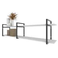 Rack industrial estante tv sala suspeso retro moderno simples pequeno 55 branco off white
