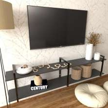 Rack industrial estante tv sala suspeso retro moderno simples pequeno 55 preto
