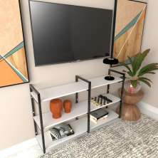 Rack industrial home parede hack bancada rack rak branco off white