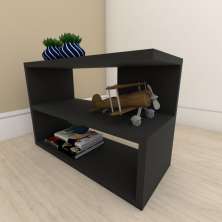 kit com 2 Mesa de cabeceira slim em mdf Preto
