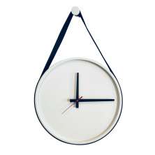  Relogio Adnet Branco Alça Preta Mostrador Branco  40 cm  