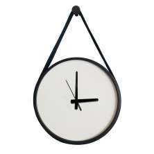  Relogio Adnet Marrom Alça Preta Mostrador Branco 40 cm  