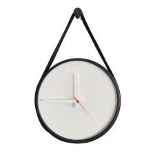  Relogio Adnet Preto Alça Preta Mostrador Branco  40 cm 