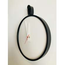  Relogio Short Strip Preto Alça Preta Mostrador Branco 40 cm  