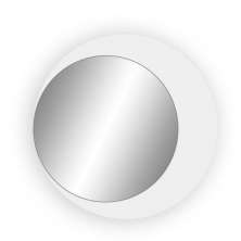 Espelho Decorativo Lua Crescente Branco 50 cm Redondo 