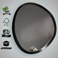 Espelho Decorativo Orgânico Preto 58x70 cm Eg 