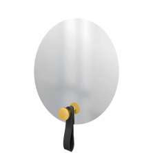 Espelho Funcional Hook Amarelo Alça Preta 50 cm Redondo 