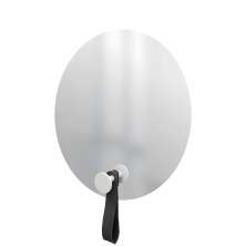 Espelho Funcional Hook Branco Alça Prata 50 cm Redondo 