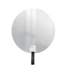 Espelho Funcional Hook Branco Alça Preta 50 cm Redondo 