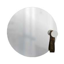 Espelho Funcional Hook Branco Alça Rajada 50 cm Redondo 