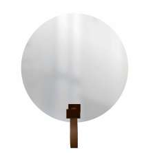 Espelho Funcional Hook Corten Alça Caramelo 50 cm Redondo 