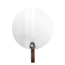 Espelho Funcional Hook Cromado Alça Caramelo 50 cm Redondo 