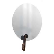 Espelho Funcional Hook Preto Alça Rajada 50 cm Redondo 