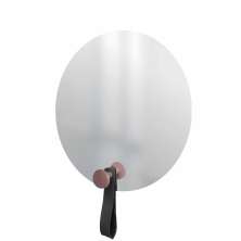 Espelho Funcional Hook Rosa Alça Preta 50 cm Redondo 