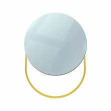Espelho Funcional Pratic Circle Dourado 65x55cm Redondo 