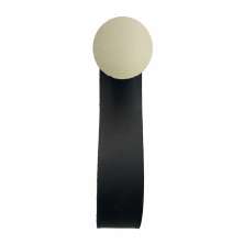 Gancho Branco Com Courino Preto 4 Cm