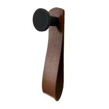 Gancho Preto Com Courino Caramelo 4 Cm