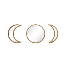 Kit Espelho Decorativo Lua Trio Dourado 24x32cm/31cm/16x31cm 