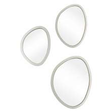 Kit Espelho Decorativo Orgânico Branco 29x44cm, 43x58cm e 58x70cm Epmg 