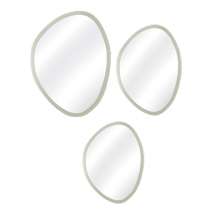 Kit Espelho Decorativo Orgânico Branco 35x50, 50x64 e 64x77 cm