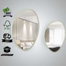Kit Espelho Decorativo Orgânico Branco 58x70 E 43x58 cm 