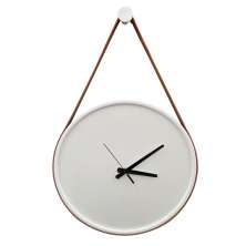 Relógio Adnet Branco Alça Caramelo Mostrador Branco 40 Cm 