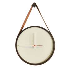 Relógio Adnet Marrom Alça Caramelo Mostrador Branco Ponteiro Branco 50 cm