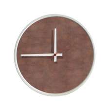 Relógio Decorativo Round Branco Mostrador Aço Corten Ponteiro Branco  50 Cm Diâmetro