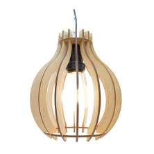 Lustre Luminária Pendente de Madeira MDF Mod. Bali Cru
