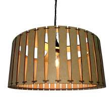 Lustre Luminária Pendente de Madeira MDF Mod. Madri Cru