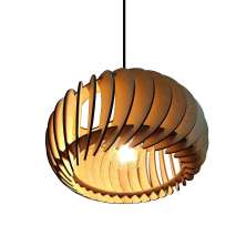 Lustre Luminária Pendente de Madeira MDF Mod. Sophia PQ Inclinado