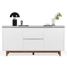 Buffet Aparador para Sala de Jantar 2 Portas 2 Gavetas Flop Branco