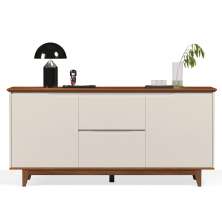 Buffet Aparador para Sala de Jantar 2 Portas 2 Gavetas Flop Off White/Freijó