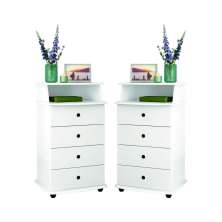 Conjunto de Mesas de Cabeceira Kansas ll Branco
