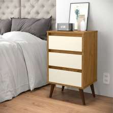 Mesa de Cabeceira Alecrim Retrô Freijo Off White