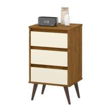 Mesa de Cabeceira Mundo Retrô Freijo Off White
