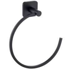 Suporte Para Toalha de Rosto Porta Toalheiro De Argola Quadrada Preto