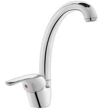 Torneira Bica Alta De Latão Cromado Monocomando Para Cozinha Eco Metais