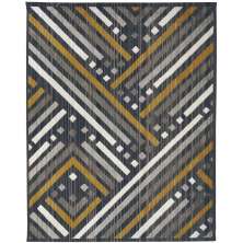 Tapete para sala Carter 04 Cinza-Bege-Amarelo 1,00X1,40M