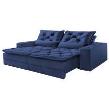 Sofá Madri 2,90m Velusoft Azul - Emobiliar