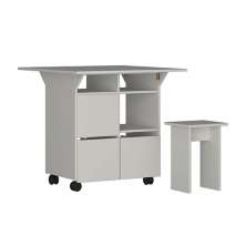 Conjunto de Mesa de Cozinha Dobrável 4 Lugares Balsamo Branco