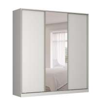 Guarda-Roupa Casal com Espelho Tunas V 3 Portas 3 Gavetas Branco
