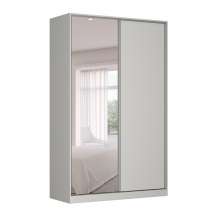 Guarda-Roupa Solteiro com Espelho Tunas V 2 Portas 3 Gavetas Branco