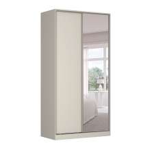 Guarda-Roupa Solteiro com Espelho Tunas VII 2 Portas 3 Gavetas Branco
