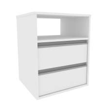 Mesa de Cabeceira Amora 2 Gavetas Branca