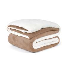 Coberdrom Sherpa Cobertor Bege Queen Size Dupla Face Sherpa + Soft